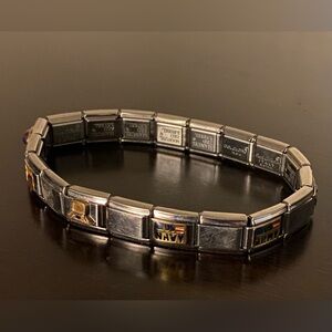 Vintage Manuel Zed Stainless Steel Link Charm Bracelet Italian  Puzzle | Unisex